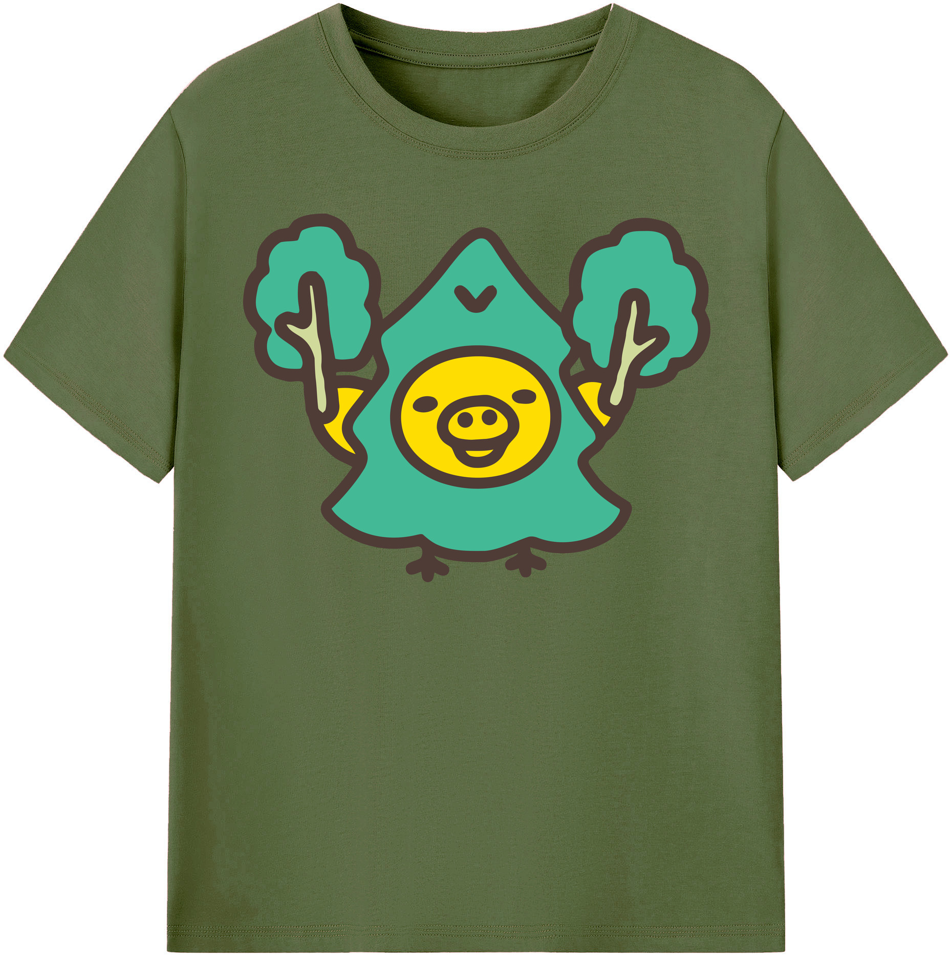 （画像用） リラックマ リラックマ キイロイトリ Rilakkuma Korilakkuma Kiiroitori 綿100％半袖Tシャツ（フロントプリント）